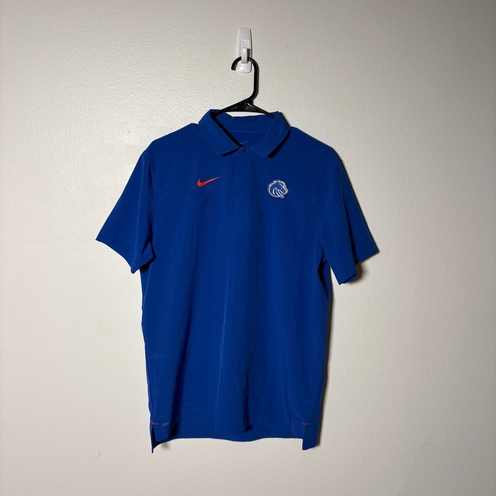 Nike Boise State Broncos Dri-FIT Polo Shirt Mens Medium Blue Short Sleeve NCAA